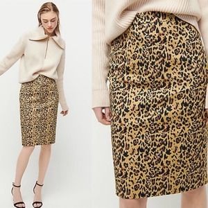J. Crew New Leopard Print No. 2 Pencil Straight Skirt Size 2